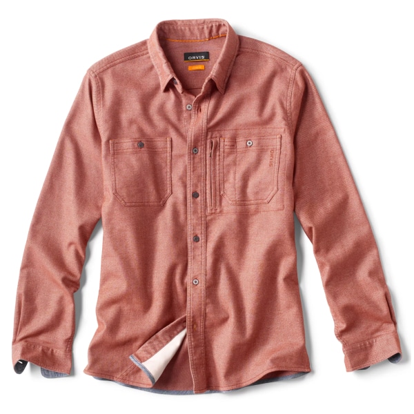 Preserve Orvis Flat Creek Solid Tech Flannel Shirt - Ink or Redwood - Image 2