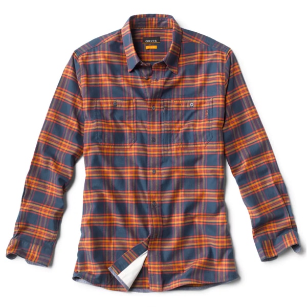 Preserve Orvis Flat Creek Tech Eco-Friendly Flannel Shirt - Bourbon or Navy - Image 2