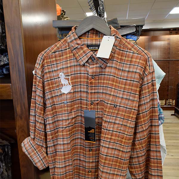 Preserve Orvis Flat Creek Tech Eco-Friendly Flannel Shirt - Bourbon or Navy - Image 3